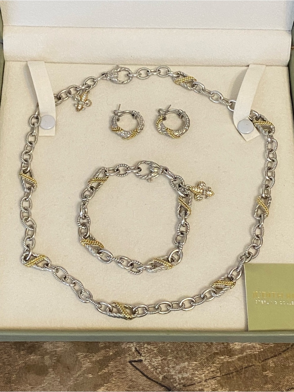Judith Ripka Sterling Silver Necklace Bracelet & Earrings Set 925
